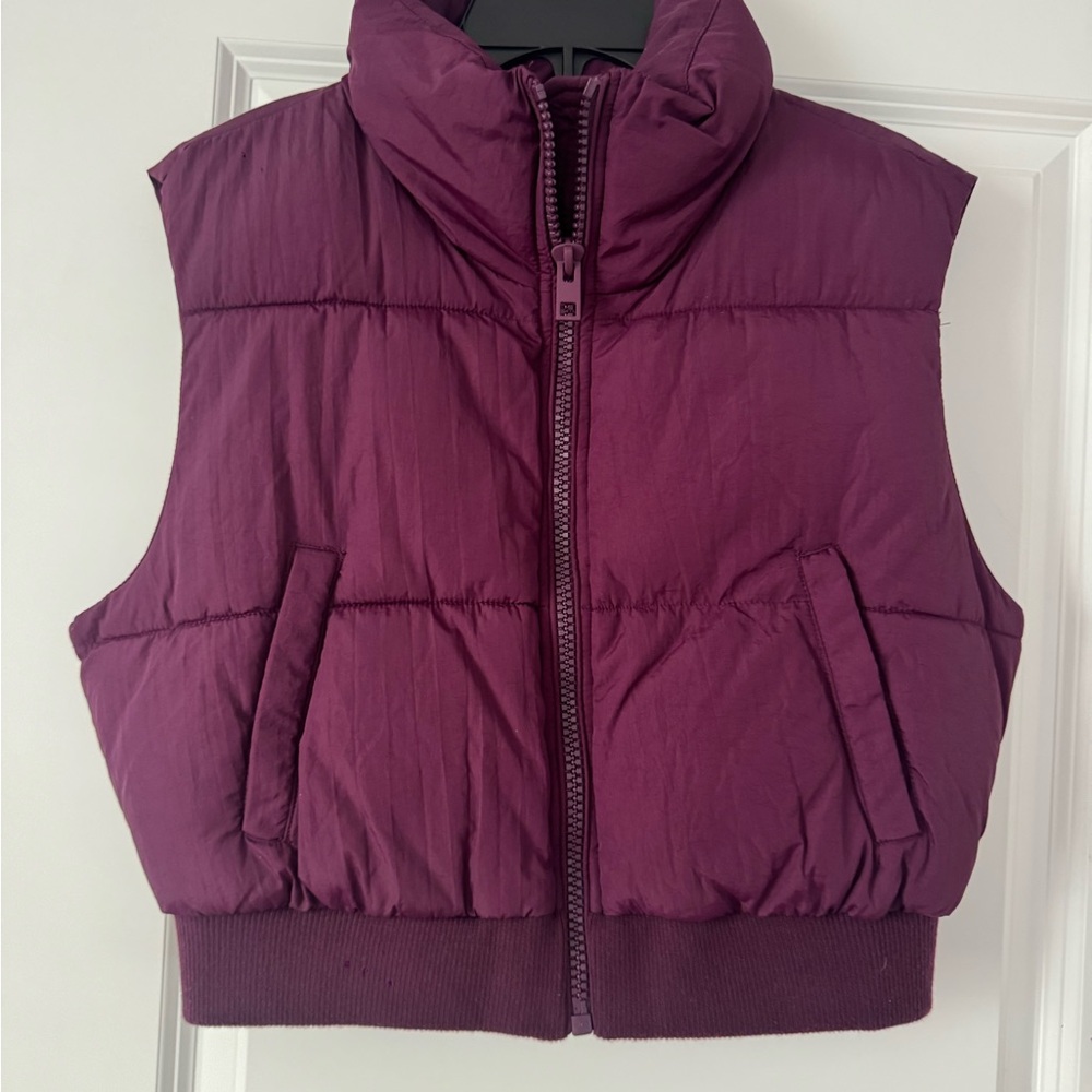 Garage Magenta Crop Puffer Vest
